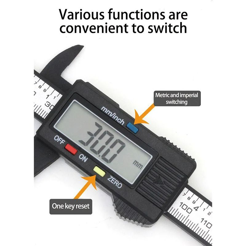 Uuname 150mm Digital Vernier Caliper Micrometer Caliper &amp; 2 Batteries