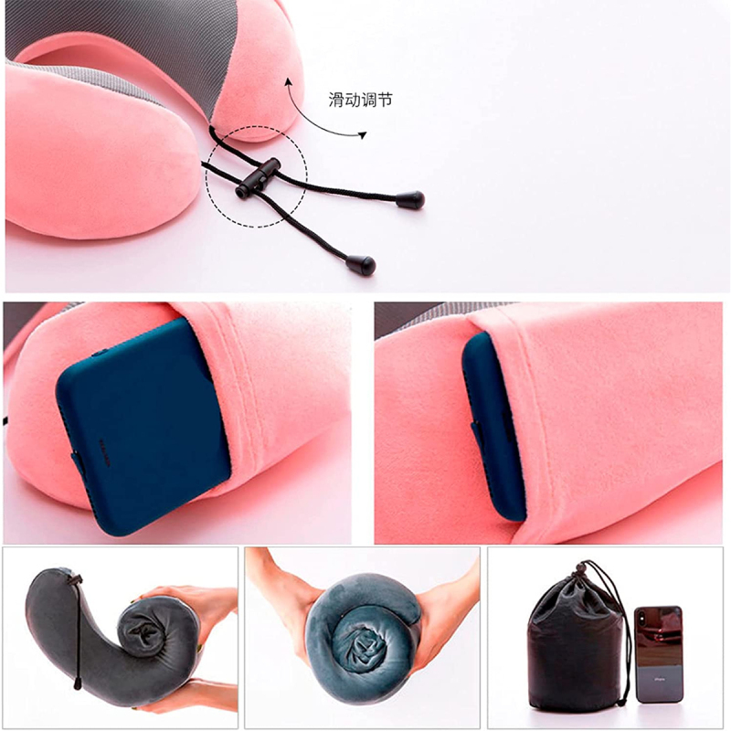 Uuname Travel Pillow Foam Pillow For Airplanes Memory Foam Neck Pillow U Shaped Pillow For Travel With Storage Bag  For Long Flights For Travel-F05
