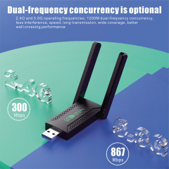 Uuname USB3.0 Usb Wifi Adapter For Pc Wireless Dual Band Adapter WiFi 5 1200Mbps 2.4G/ 5Ghz Network Wifi Adapter Pc Usb Adapter Wifi