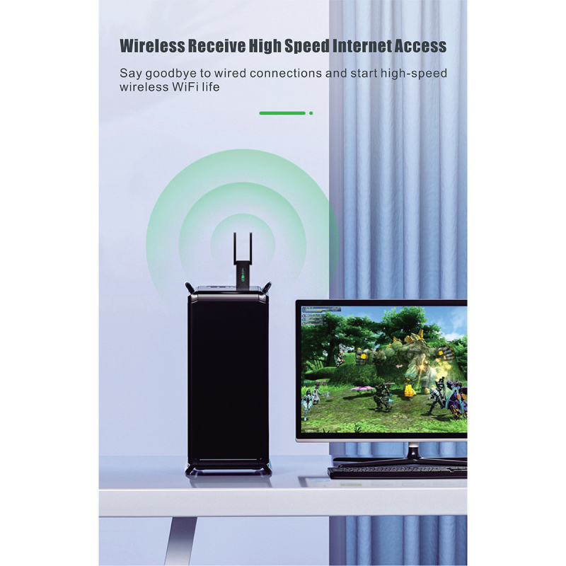 Uuname USB3.0 Usb Wifi Adapter For Pc Wireless Dual Band Adapter WiFi 5 1200Mbps 2.4G/ 5Ghz Network Wifi Adapter Pc Usb Adapter Wifi