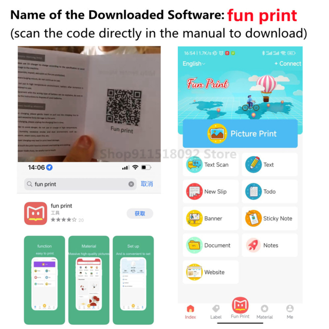 Uuname Mini Printer Pocket Printer Portable Wireless Mini Photo Printer Bluetooth Mini Thermal Printer  With USB Recharge with 9 Rolls Thermal Paper For Android & IOS-C23M9