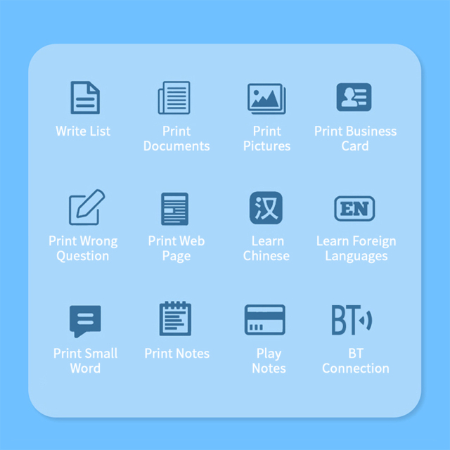 Uuname Mini Printer Portable Pocket Printer Inkless Photo Printer  Wireless Printer  Bluetooth Mini Thermal Printer for IOS/Android with 9 Rolls Thermal Paper - C15M9