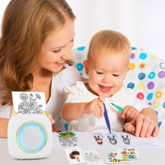 Uuname Mini Printer Pocket Printer Portable Wireless Mini Photo Printer Bluetooth Mini Thermal Printer  With USB Recharge with 9 Rolls Thermal Paper For Android & IOS-C23M9