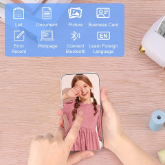 Uuname Mini Printer Pocket Printer Portable Wireless Mini Photo Printer Bluetooth Mini Thermal Printer  With USB Recharge with 9 Rolls Thermal Paper For Android & IOS-C23M9