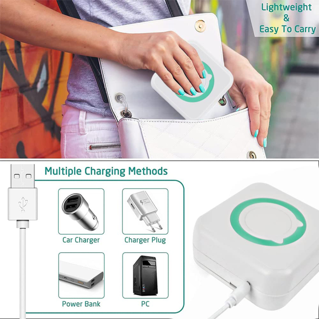 Uuname Mini Printer Portable Pocket Printer Inkless Photo Printer  Wireless Printer  Bluetooth Mini Thermal Printer for IOS/Android with 9 Rolls Thermal Paper - C15M9