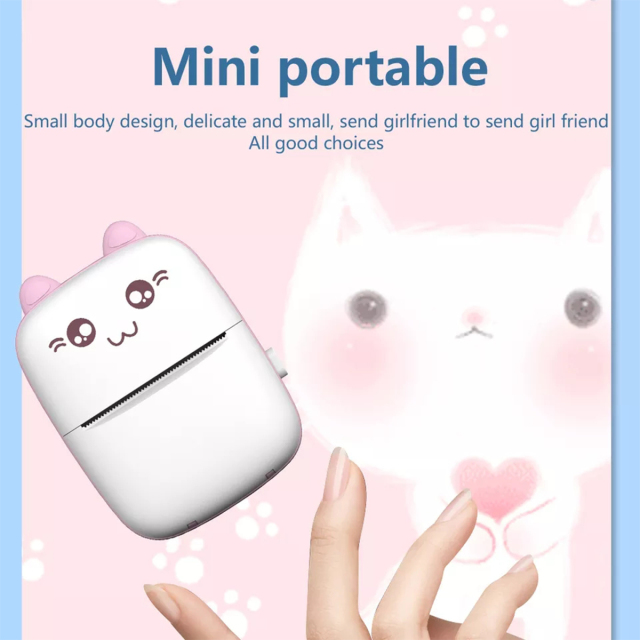 Uuname Mini Printer Pocket Printer Portable Wireless Mini Photo Printer Bluetooth Mini Thermal Printer  With USB Recharge with 9 Rolls Thermal Paper For Android & IOS-C9M9