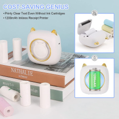 Uuname Mini Printer Pocket Printer Portable Wireless Mini Photo Printer Bluetooth Mini Thermal Printer  With USB Recharge with 9 Rolls Thermal Paper For Android & IOS-C23M9