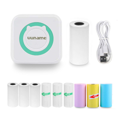 Uuname Mini Printer Portable Pocket Printer Inkless Photo Printer  Wireless Printer  Bluetooth Mini Thermal Printer for IOS/Android with 9 Rolls Thermal Paper - C15M9