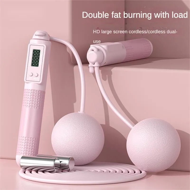 2 in 1 Cordless Digital Skipping Rope Cord Counter Jump Rope & Eva Bag-807