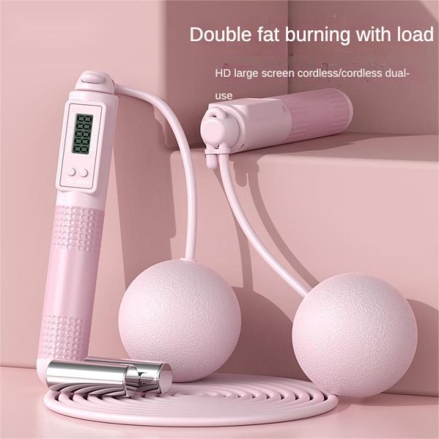 2 in 1 Cordless Digital Skipping Rope Cord Counter Jump Rope & Eva Bag-807
