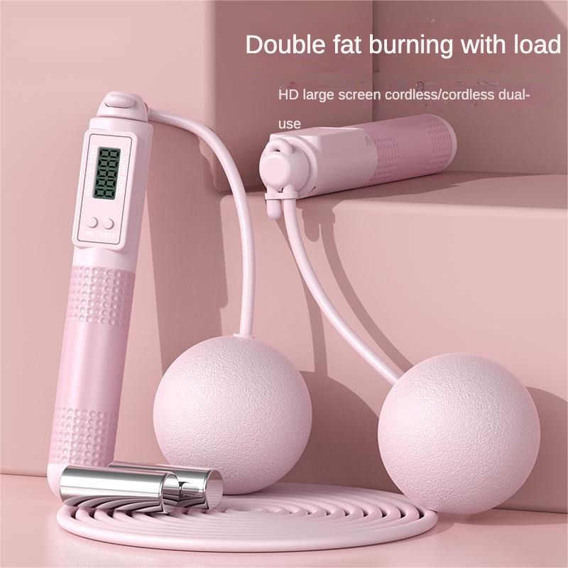 2 in 1 Cordless Digital Skipping Rope Cord Counter Jump Rope & Eva Bag-807