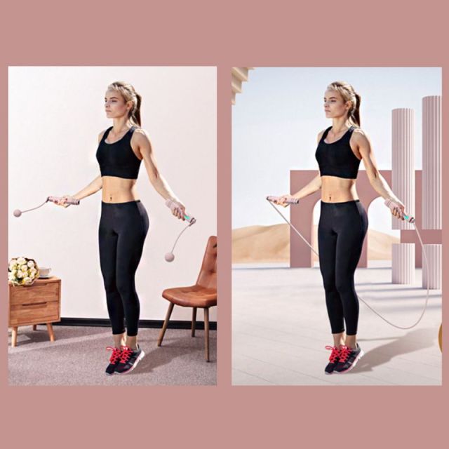 2 in 1 Cordless Digital Skipping Rope Cord Counter Jump Rope & Eva Bag-807