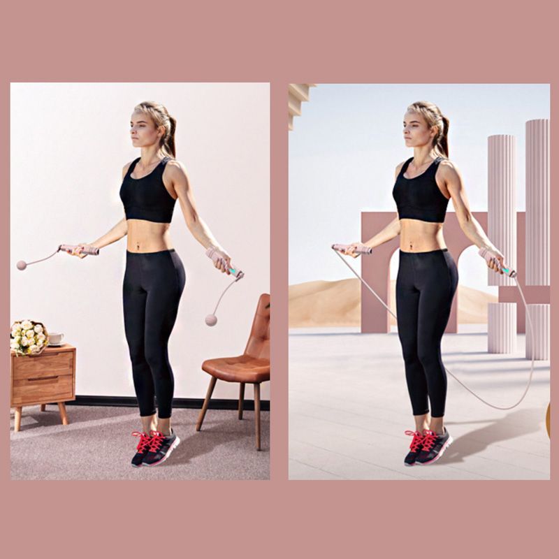 2 in 1 Cordless Digital Skipping Rope Cord Counter Jump Rope & Eva Bag-807
