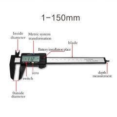 150mm Digital Vernier Caliper Micrometer Caliper & 2 Batteries