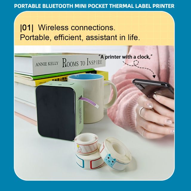 Marklife Mini Portable Sticker Thermal Bluetooth Barcode Label Printers-P15