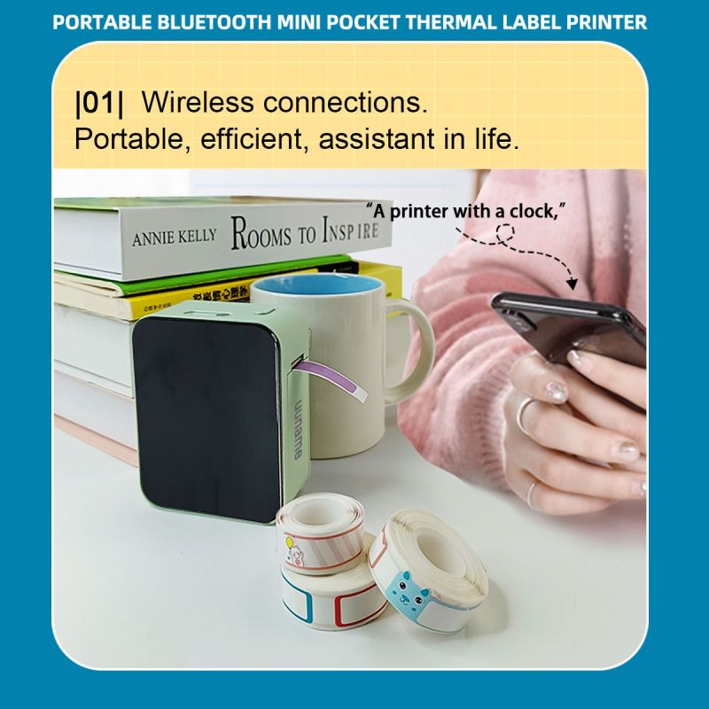 Marklife Mini Portable Sticker Thermal Bluetooth Barcode Label Printers-P15