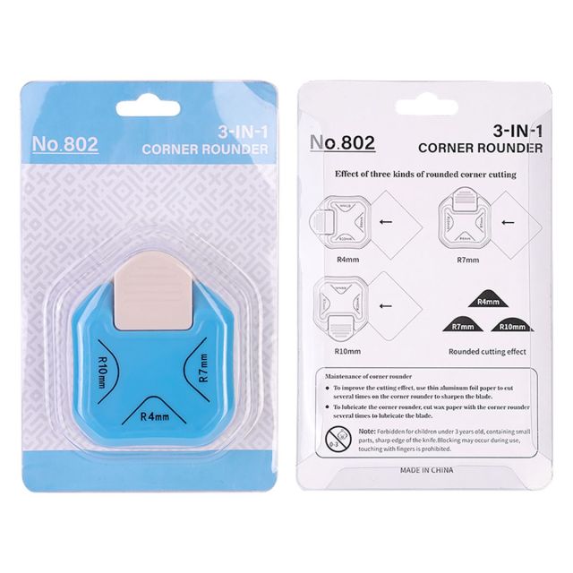 3 in 1 R4/R7/R10mm Corner Rounder Punch Corner Trimmer Cutter For Diy-802