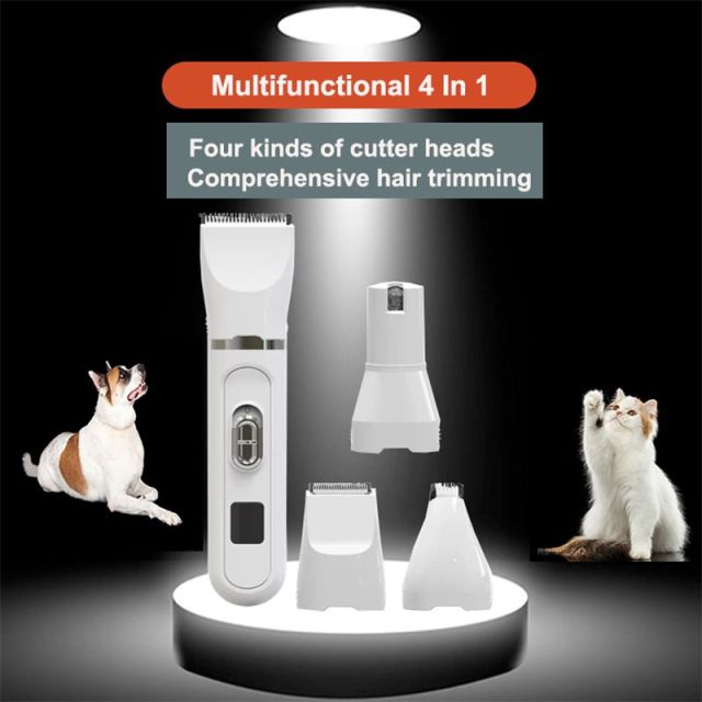 4 in1 Pet Clippers LED Display Electric Cat Dog Hair Nail Grooming Kit-803