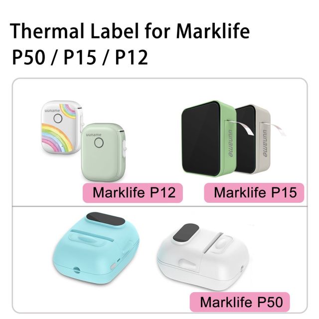 Marklife P50/P15/P12 White Thermal Labels Paper -12X30mm 200 Labels-080
