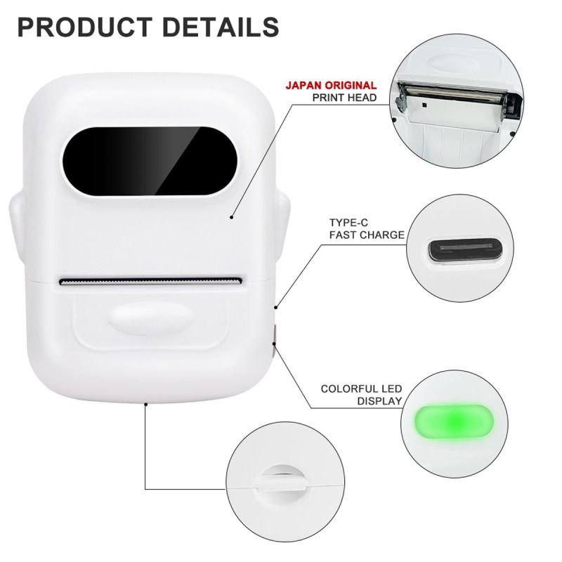 Mini Portable Sticker Thermal Printer Bluetooth Barcode Label Printers-P50