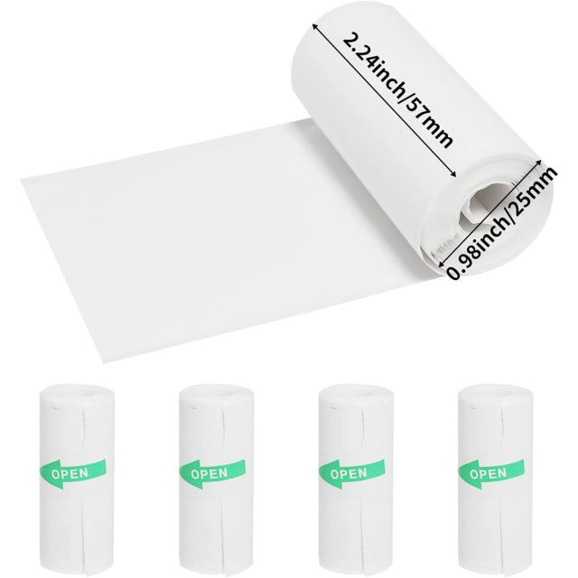 Portable Bluetooth Mini Thermal Printer & 5 Rolls Self Adhesive Paper-C15SE