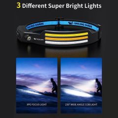 White&Red&Yellow 3 Led Wick Motion Sensor Rechargeable Headlamps Led-0123C