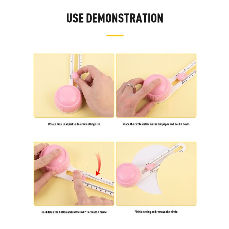 Uuname Paper Circle Cutter &1 Knife Pen 1 Double Head Pen 3 Blade 1 Mat-818