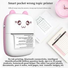 Uuname Portable BT Mini Pocket PhotoThermal Printer & 5 Sticker Paper-C9SE