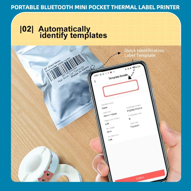 Marklife Mini Portable Sticker Thermal Bluetooth Barcode Label Printers-P15