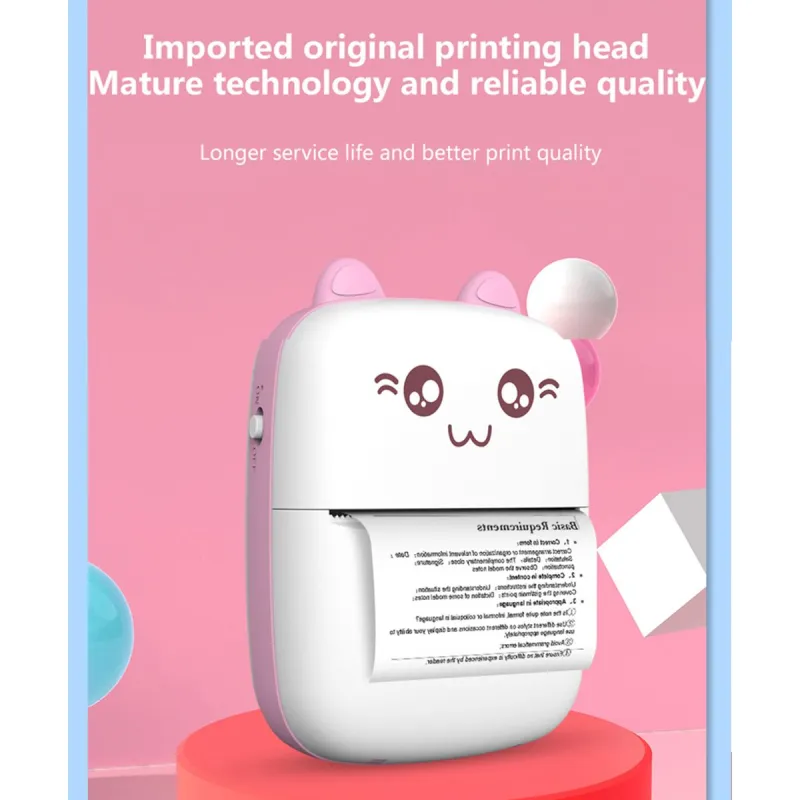 Uuname Portable BT Mini Pocket PhotoThermal Printer & 5 Sticker Paper-C9SE