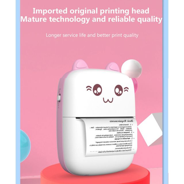 Uuname Portable BT Mini Pocket PhotoThermal Printer & 5 Sticker Paper-C9SE