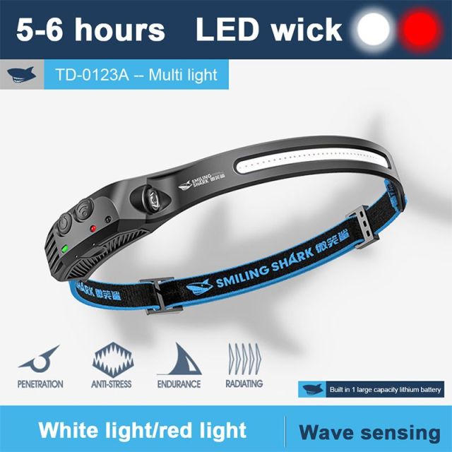 Motion Sensor Usb Rechargeable Headlamps Led with White & Red Light 0123A