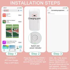 Portable Bluetooth Mini Thermal Printer & 5 Rolls Self Adhesive Paper-C15SE