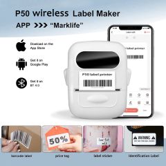 Mini Portable Sticker Thermal Printer Bluetooth Barcode Label Printers-P50