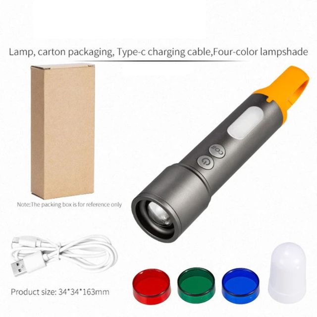 Uuname 3000 Lumens Torch Rechargeable COB LED Flashlight 9 Mode High Bright