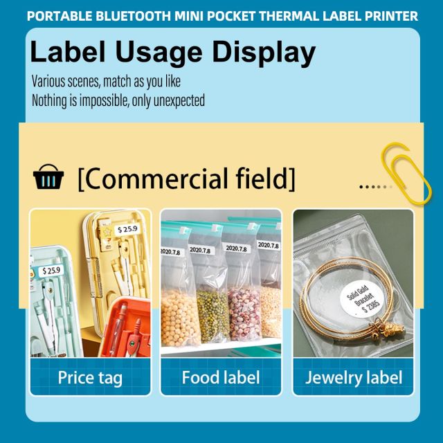 Marklife Mini Portable Sticker Thermal Bluetooth Barcode Label Printers-P15