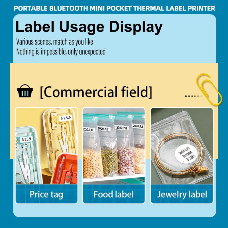 Marklife Mini Portable Sticker Thermal Bluetooth Barcode Label Printers-P15