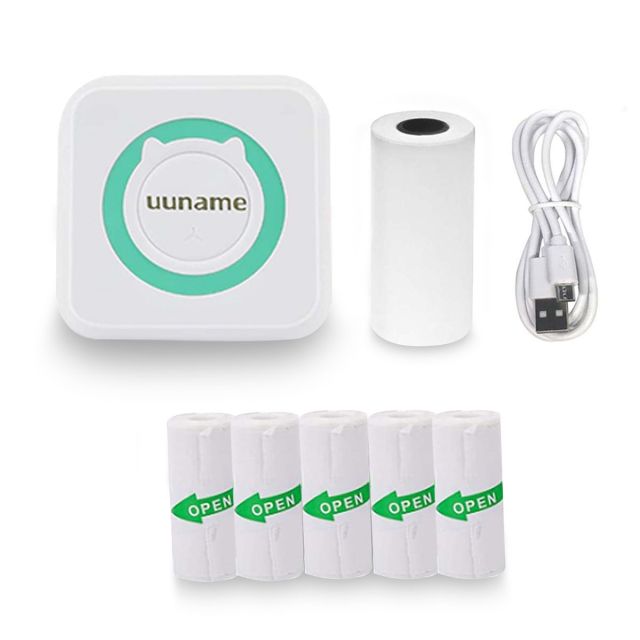 Portable Bluetooth Mini Thermal Printer & 5 Rolls Self Adhesive Paper-C15SE