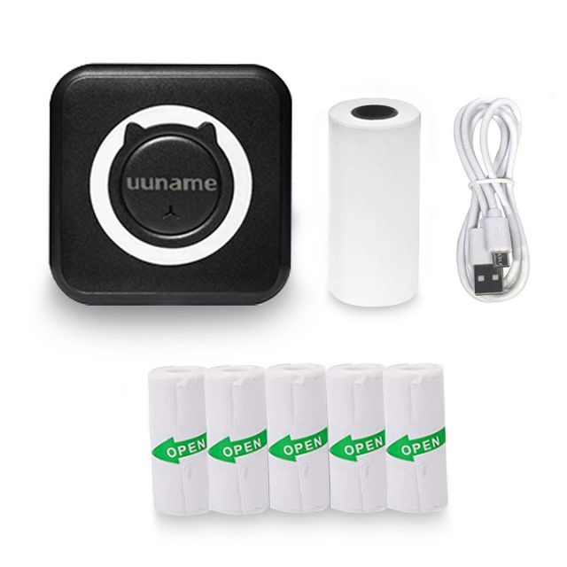 Portable Bluetooth Mini Thermal Printer & 5 Rolls Self Adhesive Paper-C15SE