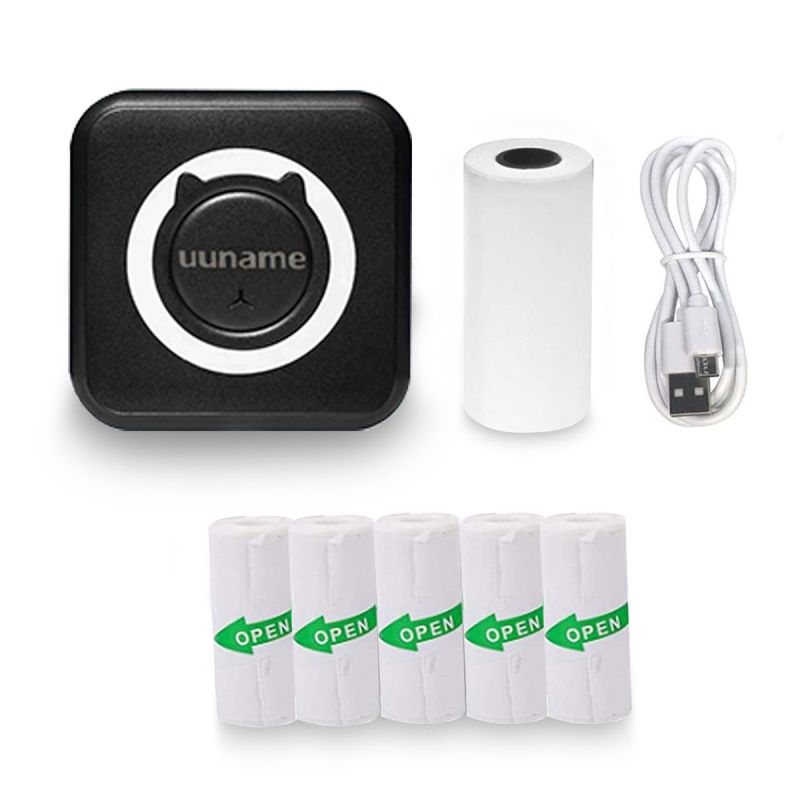 Portable Bluetooth Mini Thermal Printer & 5 Rolls Self Adhesive Paper-C15SE