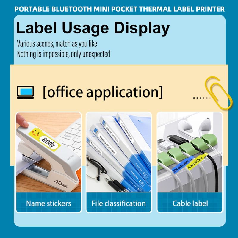 Marklife Mini Portable Sticker Thermal Bluetooth Barcode Label Printers-P15