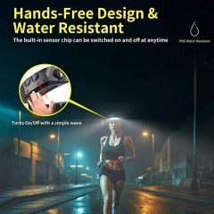 Smiling Shark White &Yellow Motion Sensor Rechargeable Headlamps Led -0123B