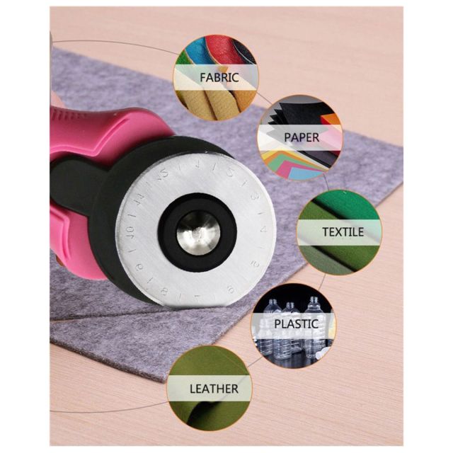 45mm Rotary Cutter For Fabric Cutter Roller with 1 Cutting Mat & 2 Blades - 811