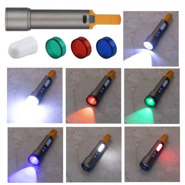 Uuname 3000 Lumens Torch Rechargeable COB LED Flashlight 9 Mode High Bright