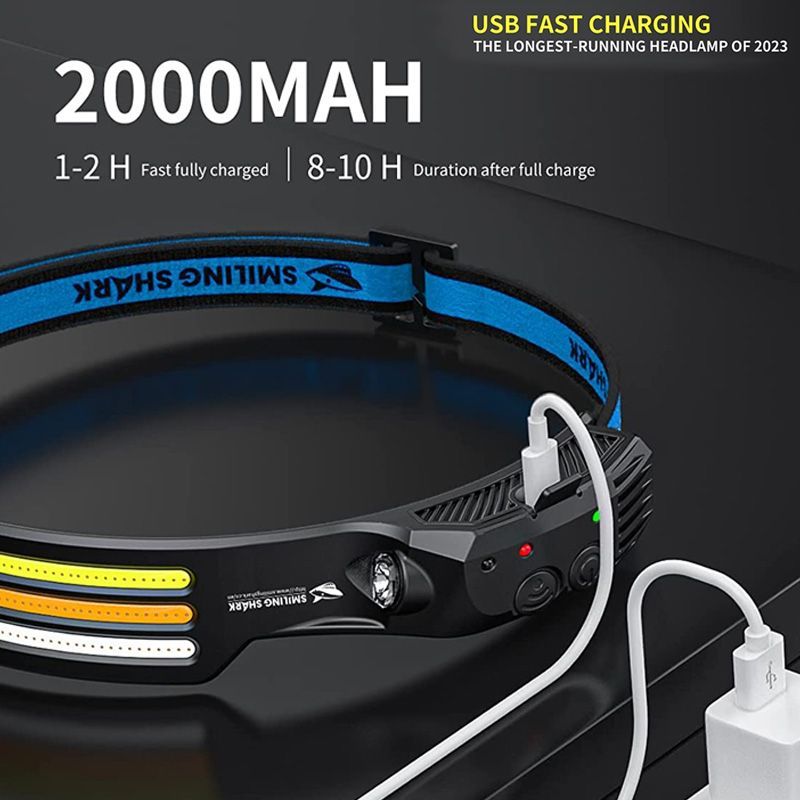 Motion Sensor Usb Rechargeable Headlamps Led with White & Red Light 0123A