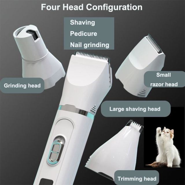 4 in1 Pet Clippers LED Display Electric Cat Dog Hair Nail Grooming Kit-803