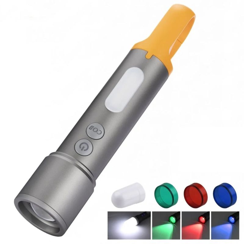 Uuname 3000 Lumens Torch Rechargeable COB LED Flashlight 9 Mode High Bright