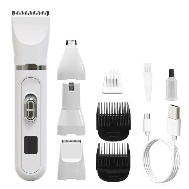 4 in1 Pet Clippers LED Display Electric Cat Dog Hair Nail Grooming Kit-803