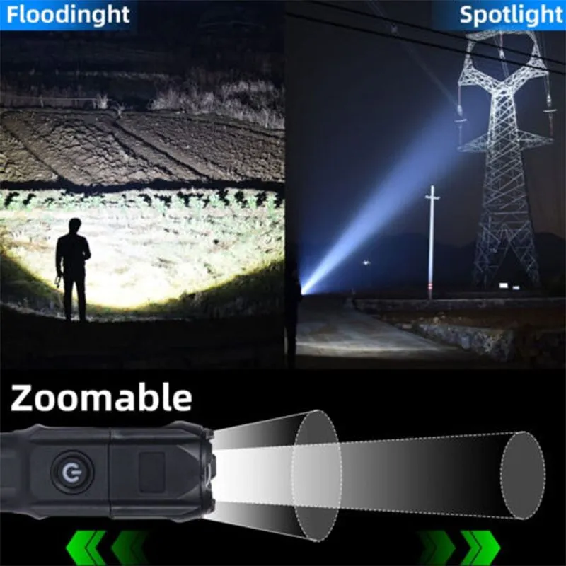 4-Core Usb Rechargeable Flashlight Led Torch Super Bright COB LedTorch-1005