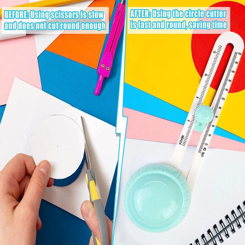 Uuname Paper Circle Cutter &1 Knife Pen 1 Double Head Pen 3 Blade 1 Mat-818